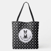 Tote Bag Boston Terrier Mom (noir) - Chien mignon (Dos)