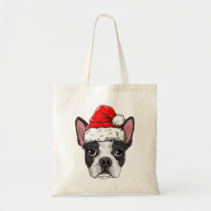 Tote Bag Boston Terrier Père Noël T Shirt Christmas Kids Bo