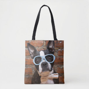 Tote Bag Boston Terrier portant des lunettes de soleil et