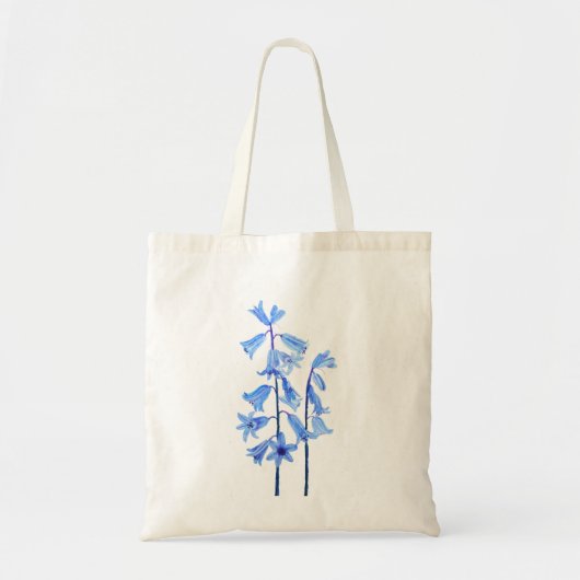 Tote Bag Botanical bluebells flower watercolor (Devant)