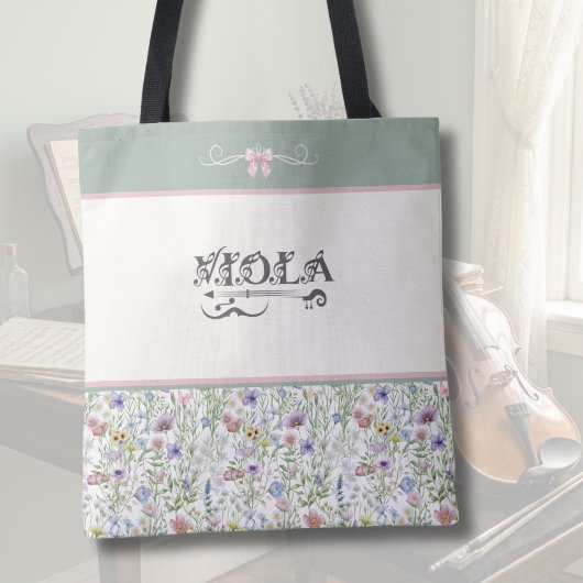 Tote Bag Botanical Sage Green Viola | String Player