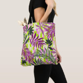 Tote Bag Botanical seamless pattern mixed with geometric sh (De près)