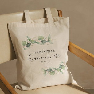 Tote Bag Botanique 15e anniversaire Eucalyptus Quinceanera