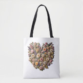 Tote Bag Botanique Florale en forme de coeur (Devant)