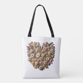 Tote Bag Botanique Florale en forme de coeur (Dos)