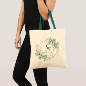 Tote Bag Botanique Gold Green Personnaliser Monogramme (Devant (produit))