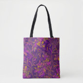 Tote Bag Botanique Gras Motif Floral dans pourpre foncé (Devant)