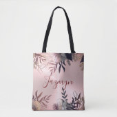 Tote Bag Botanique rose pâle Personnalisé (Devant)
