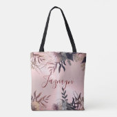 Tote Bag Botanique rose pâle Personnalisé (Dos)