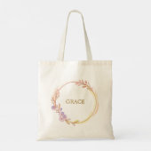 Tote Bag Botanique Vert Doré Personnaliser (Dos)