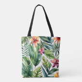 Tote Bag Botaniques tropicales Vibrant Aquarelle Foliage (Dos)
