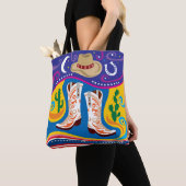 Tote Bag Bottes de cowboy et étoiles du désert (De près)