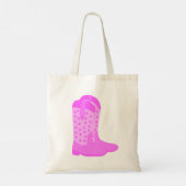 Tote Bag Bottes de cowboy Étoiles rose (Dos)