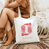 Tote Bag Bottes de cowboy occidentales rose et orange perso