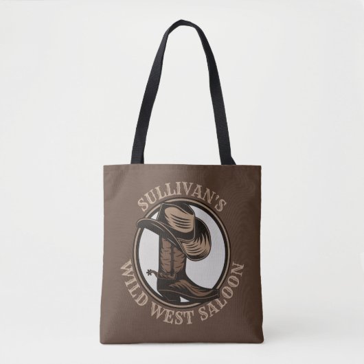 Tote Bag Bottes de cowboy Occidentales Wild West personnali (Devant)