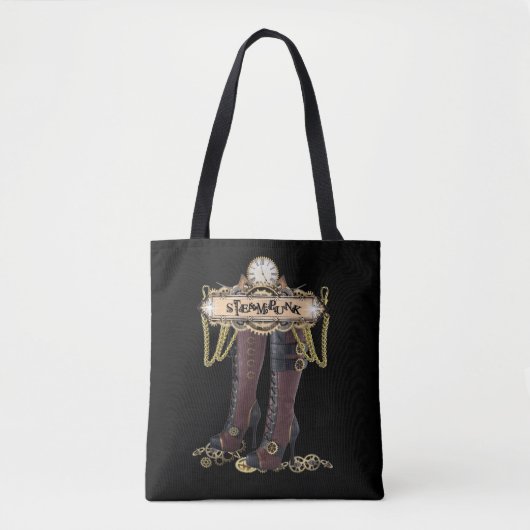 Tote Bag Bottes de mode Steampunk (Devant)
