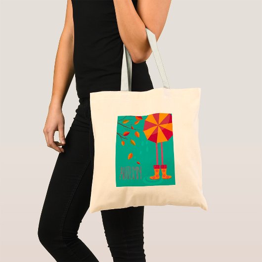 Tote Bag Bottes de pluie d'automne et feuilles d'automne pa