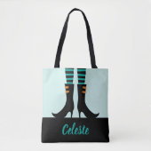 Tote Bag Bottes de sorcière monogramme Trick ou traitement (Devant)