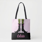 Tote Bag Bottes de sorcière monogramme Trick ou traitement (Devant)