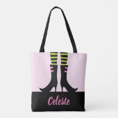 Tote Bag Bottes de sorcière monogramme Trick ou traitement (Dos)