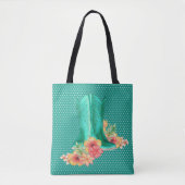 Tote Bag Bottes Et Fleurs De Femme Occidentale Avec Arrière (Devant)