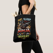 Tote Bag Boucle de vie de ninja (De près)