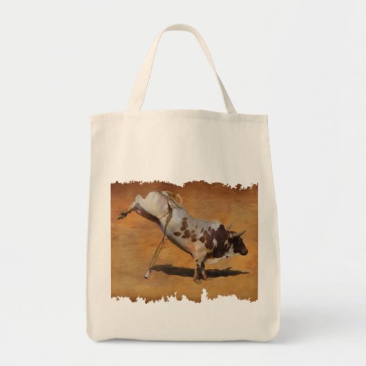 Tote Bag Boucle Rodéo Bull sur le faux cadeau Parchment Des (Devant)