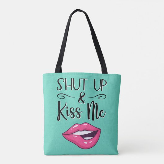 Tote Bag Boucles de dessin magenta Tais-toi et baise-moi aq (Dos)