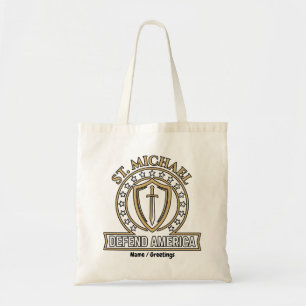 Tote Bag Bouclier tactique Saint Michel défend l'Amérique E