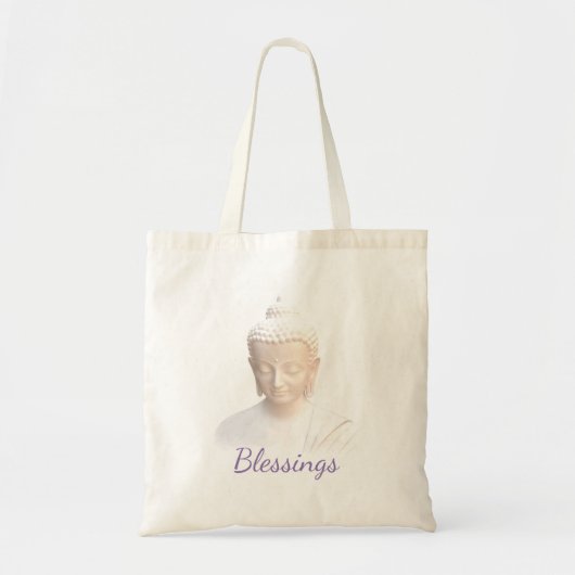 Tote Bag Bouddha En Bénédiction Blanche | Serene Meditative (Devant)