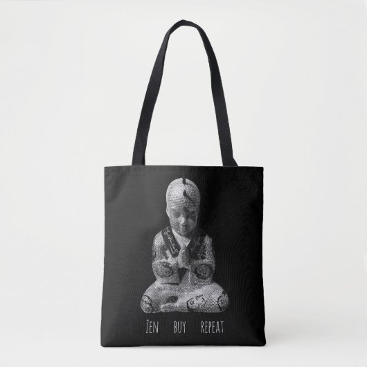 Tote Bag Bouddha noir et blanc (Devant)