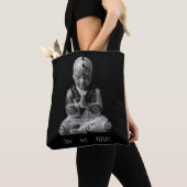 Tote Bag Bouddha noir et blanc (De près)
