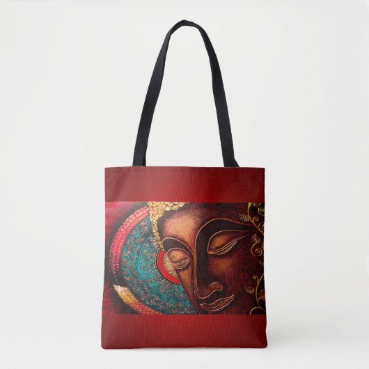 Tote Bag Bouddha rouge et or (Devant)