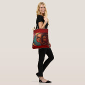 Tote Bag Bouddha rouge et or (Sur le modèle)