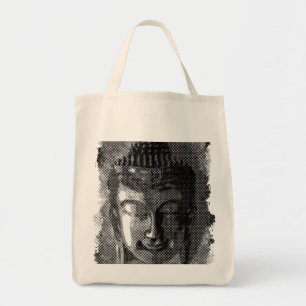 Tote Bag Bouddha sourire I - demi-ton noir + tes idées
