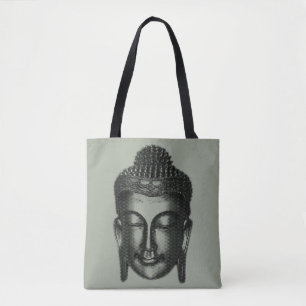 Tote Bag Bouddha sourire II - demi-ton noir + vos idées