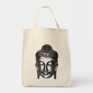 Tote Bag Bouddha sourire II - demi-ton noir + vos idées