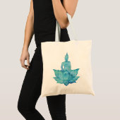 Tote Bag Bouddha sur Lotus Blue (Devant (produit))