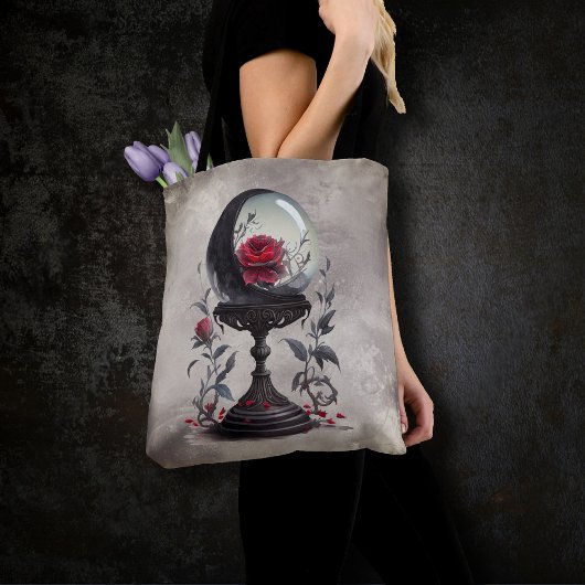 Tote Bag Boudoir | Cristal Ball Croissant Lune Roses rouges