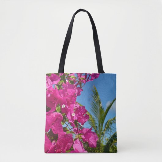 Tote Bag Bougainvilliers et palmiers paysage tropical (Devant)
