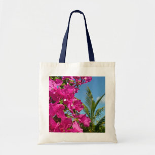 Tote Bag Bougainvilliers et palmiers paysage tropical
