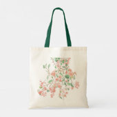 Tote Bag Bougainvilliers roses Monogramme Aquarelle (Dos)