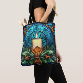 Tote Bag Bougie de Noël Vitrail (De près)