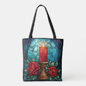 Tote Bag Bougie de Noël Vitrail (Dos)