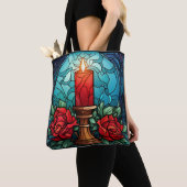 Tote Bag Bougie de Noël Vitrail (De près)