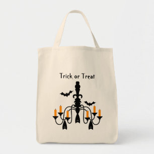 Tote Bag Bougies d'Halloween et chandelier de chauves-souri