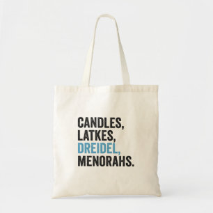 Tote Bag Bougies Latkes Toupie Menorahs Drôle Hanukkah Juif