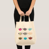 Tote Bag Bouilloires de thé multicolores (Devant (produit))