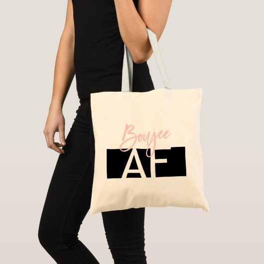 Tote Bag Boujee AF Citation populaire Typographie de fille (Devant (produit))