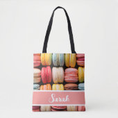 Tote Bag boulangerie macarons colorée nom individuel (Devant)